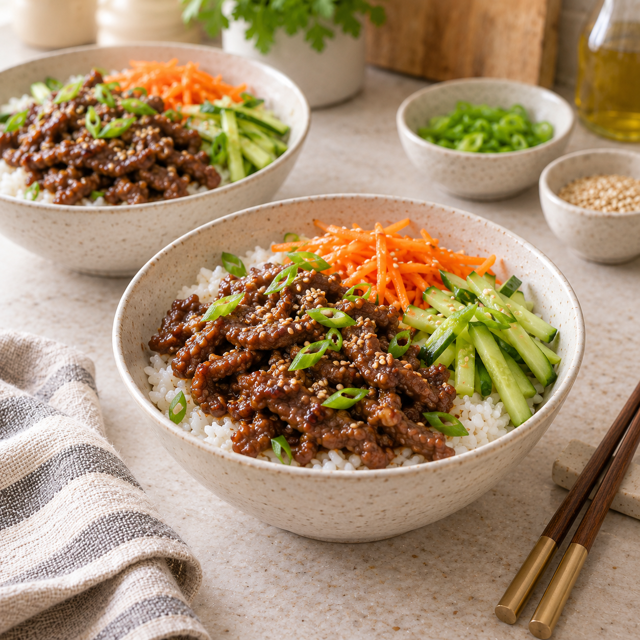 Говядина по-корейски с рисом